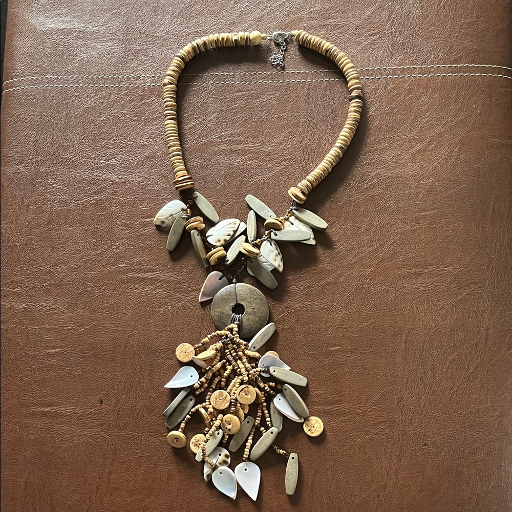 Bohemian Tan and Brown Beaded Necklace